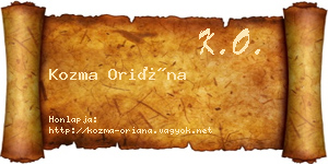 Kozma Oriána névjegykártya